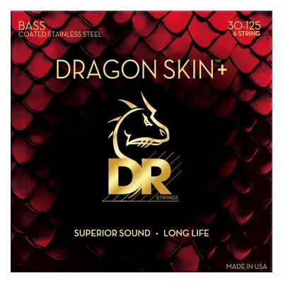 DR Strings Dragon Skin+ Coated Steel 6-String Medium Basszusgitár húr