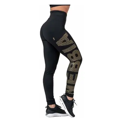 Nebbia Gold Print Leggings Black Fitness nadrág