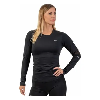 Nebbia Long Sleeve Smart Pocket Sporty Top Black Fitness póló