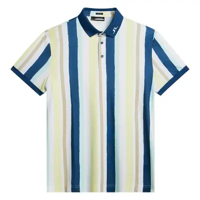 J.Lindeberg Tour Tech Reg Fit Print Mens Painted Wax Stripe Yellow Rövid ujjú póló