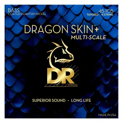 DR Strings Dragon Skin+ Coated Nickel Medium Tapered Multi-Scale Basszusgitár húr