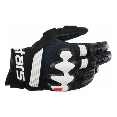 Alpinestars Halo Leather Gloves Black/White Motoros kesztyűk