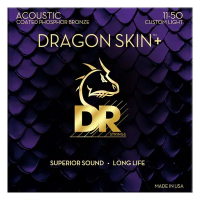 DR Strings Dragon Skin+ Coated Phosphor Bronze Custom Light Akusztikus gitárhúrok