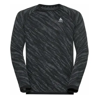 Odlo The Blackcomb Light Base Layer Men's Black/Space Dye Hosszúujjú futópólók