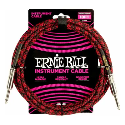 Ernie Ball Braided Straight Straight Inst Cable m Egyenes - Pipa Hangszórókábel