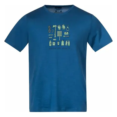 Bergans Graphic Wool Tee Men North Sea Blue/Jade Green/Navy Blue Póló