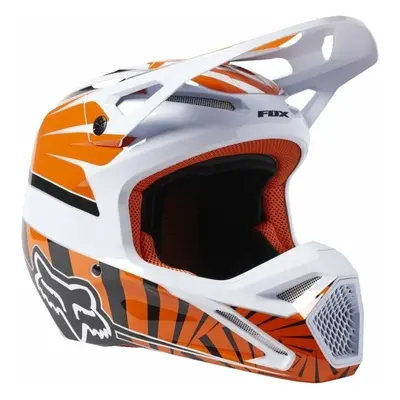 FOX V1 Goat Dot/Ece Helmet Orange Flame Bukósisak