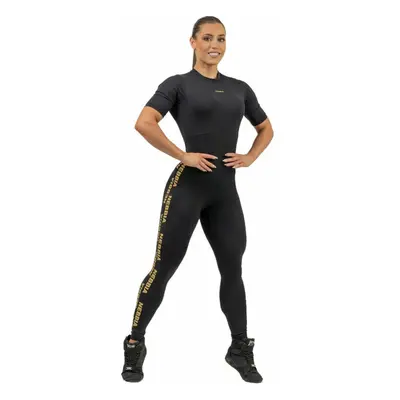 Nebbia Workout Jumpsuit INTENSE Focus Black/Gold Fitness nadrág