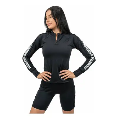 Nebbia Long Sleeve Zipper Top Winner Black Fitness póló