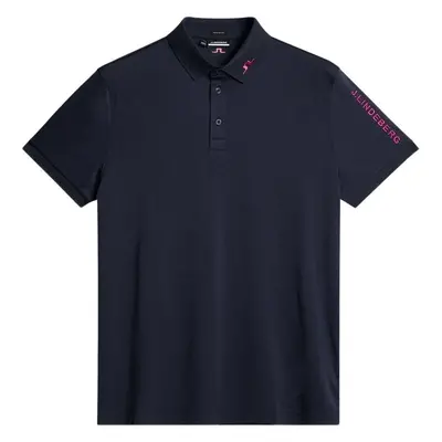 J.Lindeberg Tour Tech Regular Fit Navy Melange Rövid ujjú póló