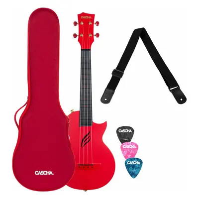 Cascha Carbon Fibre Set Red Koncert ukulele