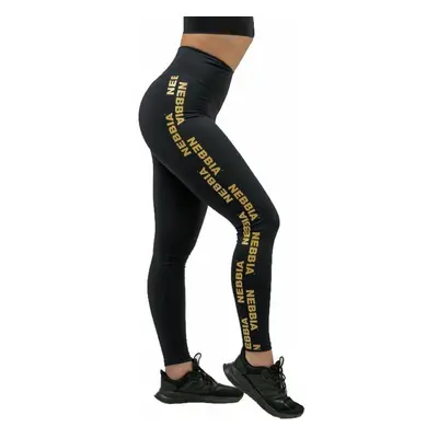 Nebbia Classic High Waist Leggings INTENSE Iconic Black/Gold Fitness nadrág