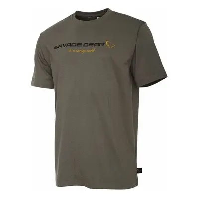 Savage Gear Horgászpóló SG4 Logo T-Shirt Loden Green