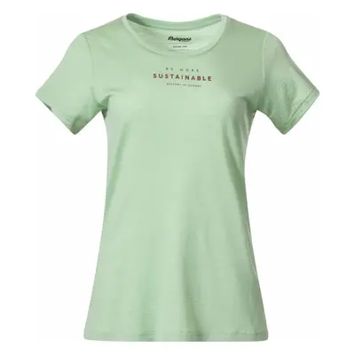 Bergans Graphic Wool Tee Women Light Jade Green/Chianti Red Póló