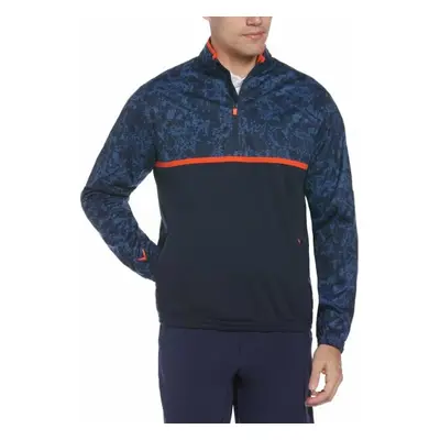 Callaway Abstract Camo Printed Wind 1/4 Zip Navy Blazer Pulóver