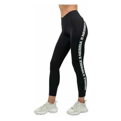 Nebbia High Waisted Side Stripe Leggings Iconic Black Fitness nadrág