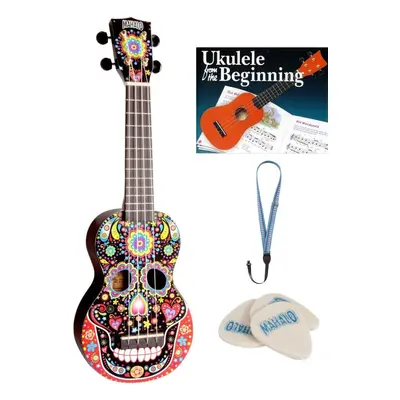 Mahalo MA1SK-BK SET Skull Black Szoprán ukulele