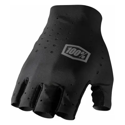 100% Sling Bike Short Finger Gloves Black Kesztyű kerékpározáshoz