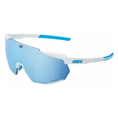 100% Racetrap 3.0 Movistar Team White/HiPER Blue Multilayer Mirror Lens Kerékpáros szemüveg