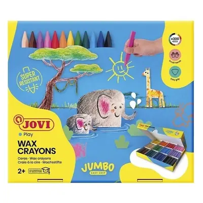 Jovi Jumbo Easy Grip Case Triangular Wax Crayons Zsírkréta Colours