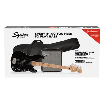 Fender Squier Affinity Series Precision Bass PJ Pack MN Black Elektromos basszusgitár