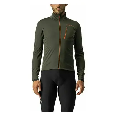 Castelli Go Kabát Military Green/Fiery Red