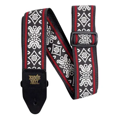 Ernie Ball Textil gitár heveder Blackjack Red Jacquard