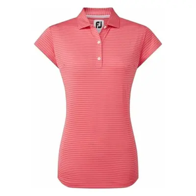 Footjoy Tonal Stripe Lisle Bright Coral Rövid ujjú póló