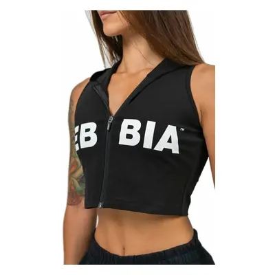 Nebbia Sleeveless Zip-Up Hoodie Muscle Mommy Black Fitness pulóverek