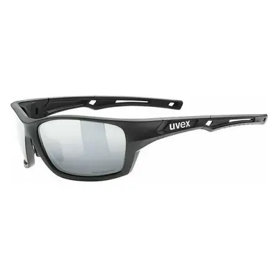 UVEX Sportstyle Polarized Black/Mirror Silver Kerékpáros szemüveg