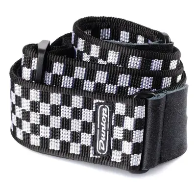 Dunlop D38-31BK B&W Check Textil gitár heveder Black