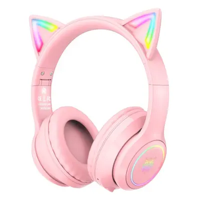 Onikuma B90 RGB Cat Ear Bluetooth Wireless Gaming Headset Rózsaszín PC headset