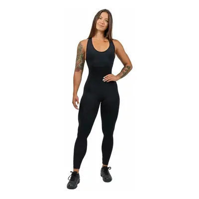 Nebbia One-Piece Workout Jumpsuit Gym Rat Black Fitness nadrág