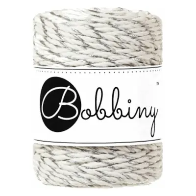 Bobbiny 3PLY Macrame Rope mm m Silver Twist Zsinór