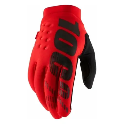 100% Brisker Gloves Red Kesztyű kerékpározáshoz