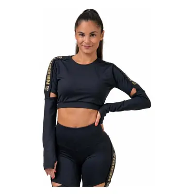 Nebbia Honey Bunny Crop Top Long Sleeve Black Fitness póló