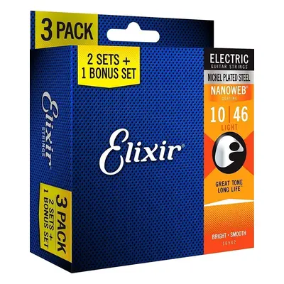 Elixir Nanoweb Electric Guitar Light Pack (10-46) Elektromos gitárhúrok