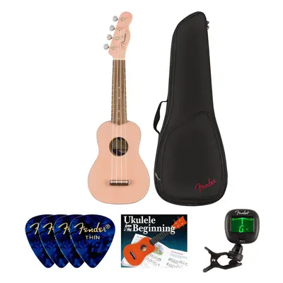 Fender Venice Ukulele WN SET Shell Pink Szoprán ukulele