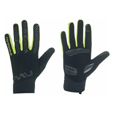 Northwave Active Gel Glove Black/Yellow Fluo Kesztyű kerékpározáshoz