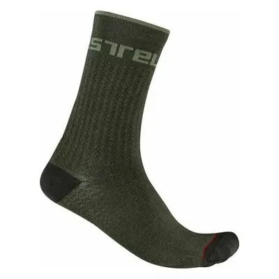 Castelli Distanza Sock Military Green S/M Kerékpáros zoknik