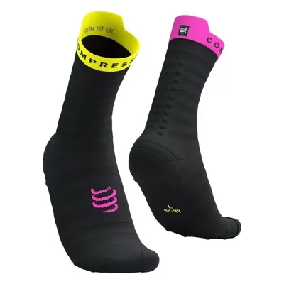 Compressport Pro Racing V4.0 Ultralight Run High Black/Safety Yellow/Neon Pink T2 Futózoknik