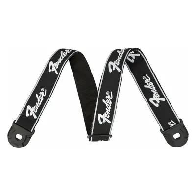 Fender Quickgrip Running Logo Textil gitár heveder Running Logo Black and White