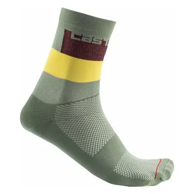 Castelli Blocco Sock Avocado Green S/M Kerékpáros zoknik