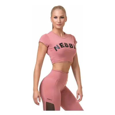 Nebbia Short Sleeve Sporty Crop Top Old Rose Fitness póló