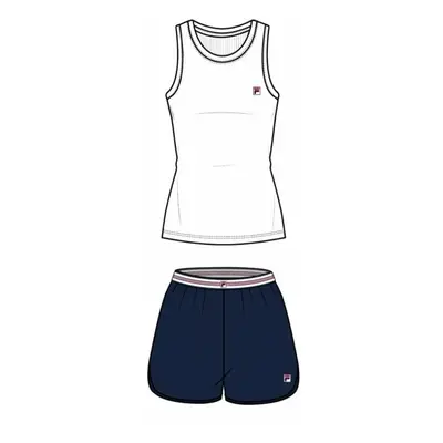 Fila FPS4122 Tank Jersey Rib / Pant French Terry White/Blue Fitness fehérnemű