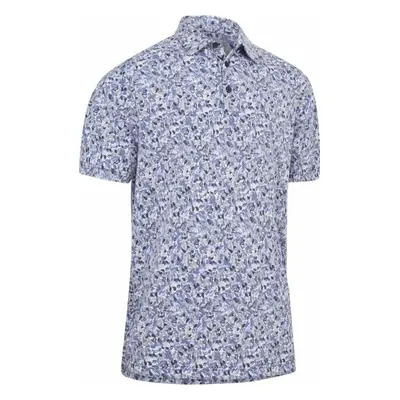 Callaway Mens Filter Floral Print Caviar Rövid ujjú póló