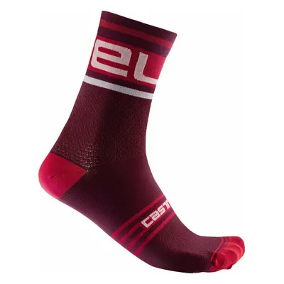 Castelli Prologo Sock Bordeaux/White 2XL Kerékpáros zoknik