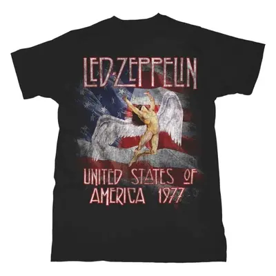 Led Zeppelin Ing Stars N' Stripes USA '77. Unisex Black