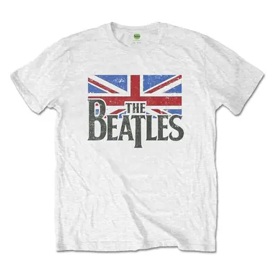 The Beatles Ing Drop T Logo & Vintage Flag Kids White - év