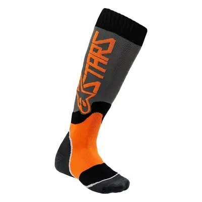 Alpinestars Zokni MX Plus-2 Socks Cool Gray/Orange Fluorescent